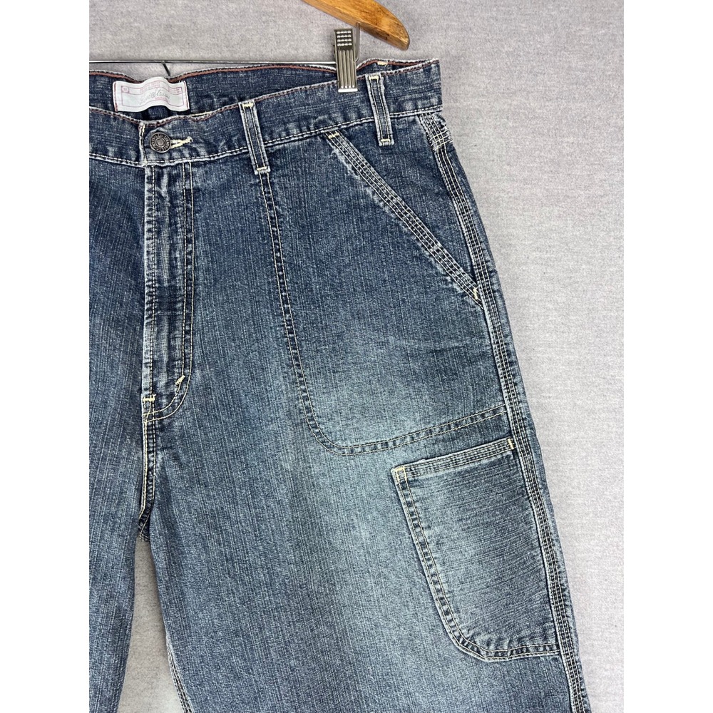 Levi Strauss Signature Mens Carpenter Denim Shorts Blue W37 Hammer Loop‎ Utility